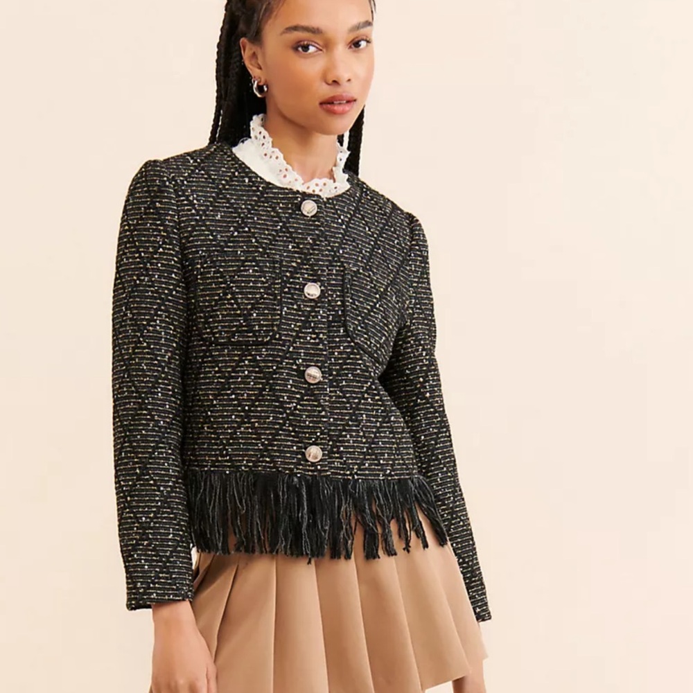 NWT See U Soon Tweed Sequin Jacket- XL